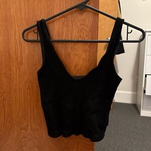 Urban Outfitters Black Ribbed Crop Top